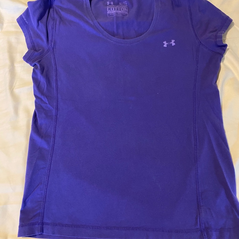 Purple Under Armour charged cotton shirt.